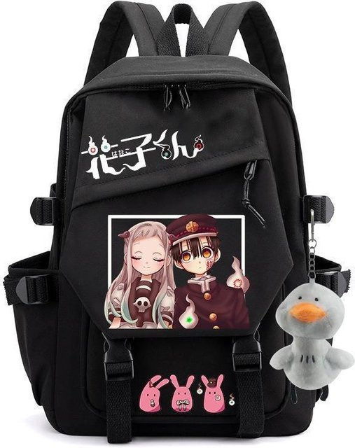 3-teiliges Schulrucksack-Set Hanako-kun Earthbound Boy in Schwarz aus Oxford-Stoff mit Federmäppchen und Schultergurt - Bild 1
