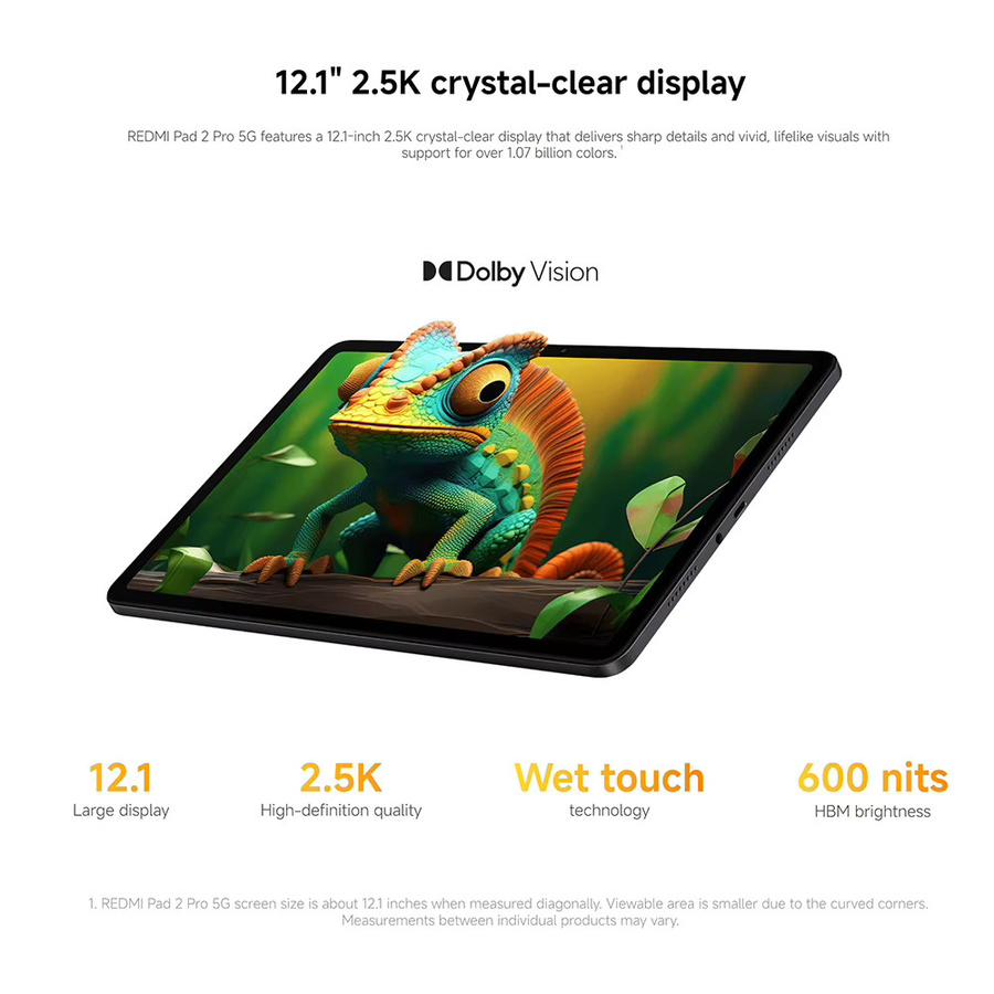 Xiaomi Redmi Pad 2 Pro 5G Tablet Grey 12,1 Zoll 8 GB 256 GB mit 12000 mAh Akku und Xiaomi HyperOS - Bild 3