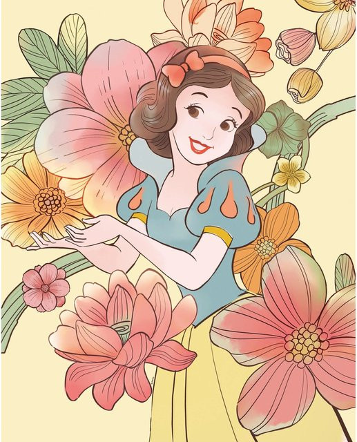 Komar Wandbild Snow White Flowers, bunt, B/H: 40 x 50 cm - Bild 1