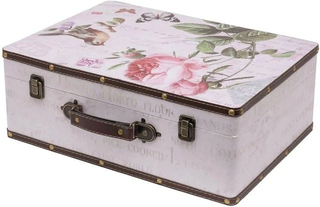 HMF VKO102 Vintage Koffer Truhe Holzkiste aus Holz in Rose, B/T/H: 44 x 32 x 16 cm - Bild 1