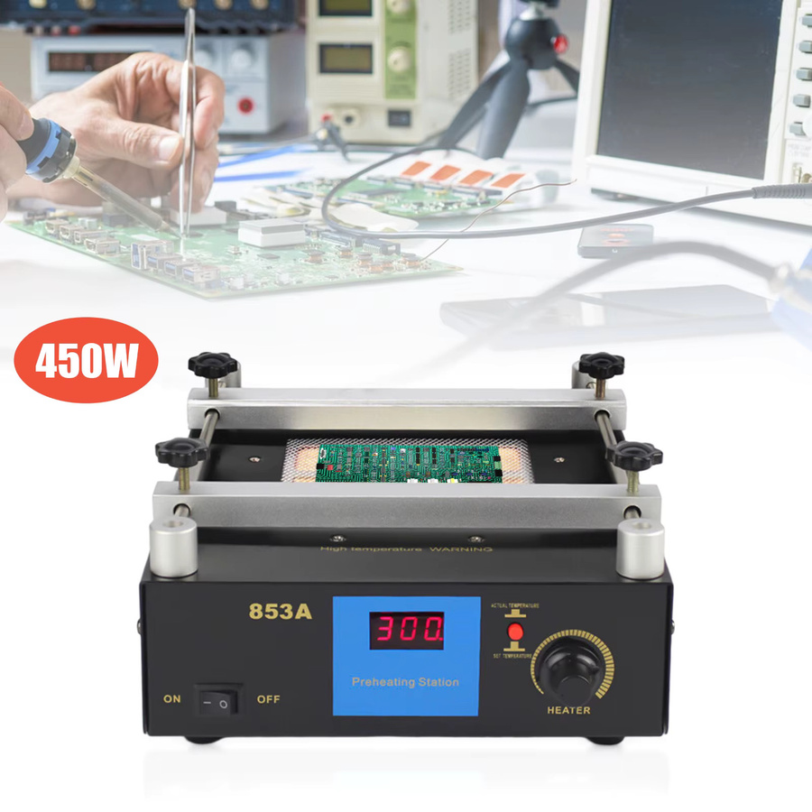 TOOL1SHOoo Infrarot-Vorheizstation mit intelligenter Temperaturregelung, 450 W, Schwarz, B/T: 12 x 12 cm - Bild 3