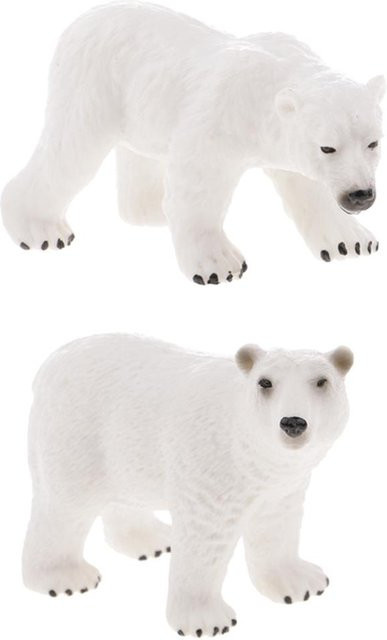 Eisbär Wildtierfigur Modellfiguren, 2-teiliges Set, weiß - Bild 1