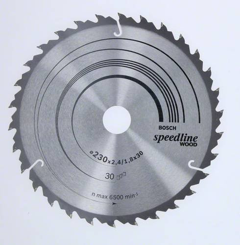 Bosch Standard for Wood Speed Hartmetall Kreissägeblatt, Farbe: Silber, Durchmesser: 230 mm, Bohrung: 30 mm, Breite: 2,6 mm, 30 Zähne - Bild 1