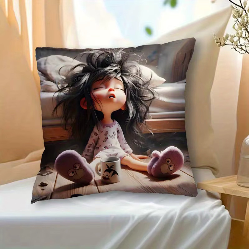 VIKAMA Kissenbezug mit Cartoon-Charakter, doppelseitig bedruckt, mehrfarbig, B/H: 30 x 30 cm - Bild 2