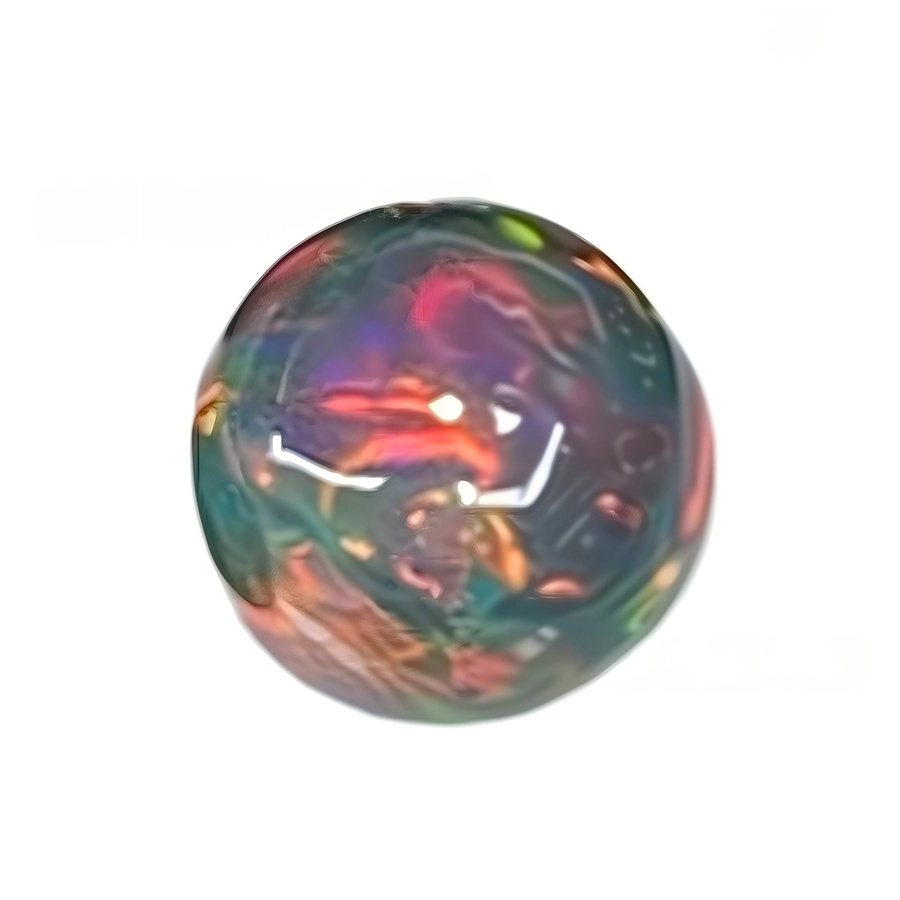 CKNZ Schwarzer Opal, runder Cabochon, Edelstein - Bild 4