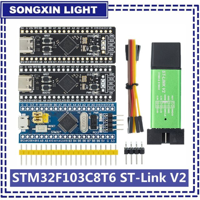 ST-Link V2 Mini STM8 STM32 Simulator und Programmierer mit Abdeckung und DuPont-Kabel von ST - Bild 1
