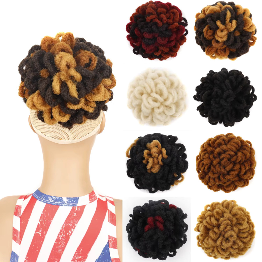 jeedou Afro Puff Geflochtener Chignon, Synthetisches Haarteil mit Kordelzug - Bild 2