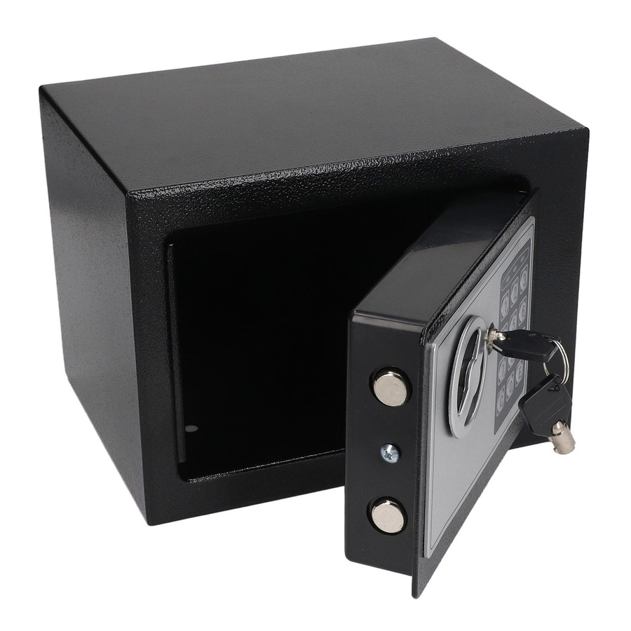 KONNWEI Mini-Safe für Zuhause mit Tastatur und Schlüssel aus Edelstahl in Schwarz - Bild 4