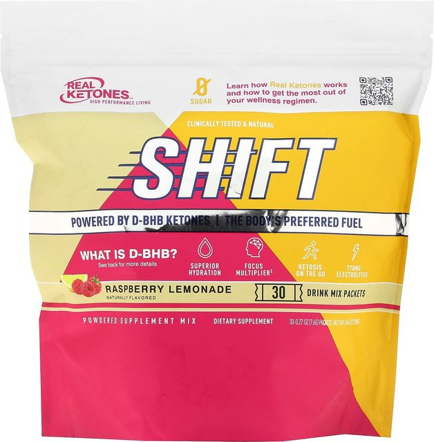 Echte Ketone, Shift, Himbeer-Limonade, Getränkepulver, 30 x 7,6 g - Bild 1
