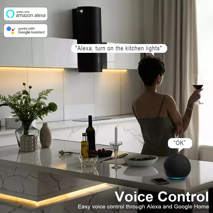 TUYA WiFi Smart LED-Panelleuchte in Weiß, 6er-Set, dimmbar mit CCT-Funktion, kompatibel mit Amazon Alexa und Google Assistant, ideal für Schränke und Möbel - Bild 2