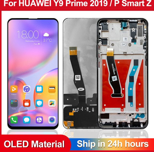 AMOLED Display mit Touchscreen Digitizer Montage für Huawei Y9 Prime 2019 STK-L21 L22 LX3 und Huawei P Smart Z STK-LX1 in Schwarz - Bild 1