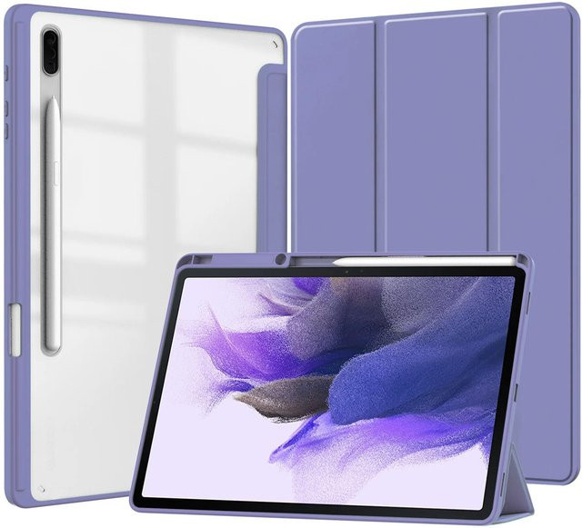 Acryl-Tablet-Hülle für Samsung Galaxy Tab S10 S9 Ultra S8 S7 Plus S6 Lite A9 Plus A8 in Violett mit Stifthalter - Bild 1