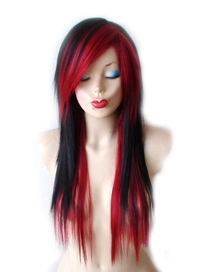 HAIRJOY Ombre-Perücke, Damen, lang, gerade, geschichtet, mit Pony - Bild 3