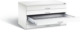 C+P Flachablageschrank Serie 7100_7200 in Verkehrsweiß, H x B x T: 76 x 135 x 96 cm - Bild 1