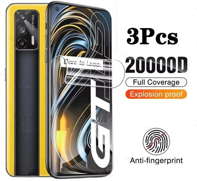 3er-Pack Hydrogel-Displayschutzfolie für Realme GT2 Pro, GT Global, GT Neo und Flash GT2 Explorer Master Edition, transparent - Bild 1