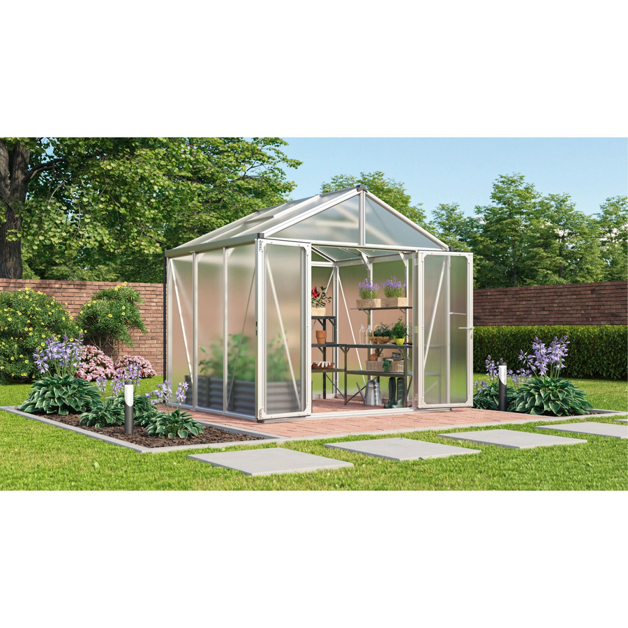 Vitavia Gewächshaus Zeus Comfort 6200 aus Aluminium Eloxiert mit 16 mm Polycarbonat, Satteldach und integriertem Bodenprofil - Bild 3
