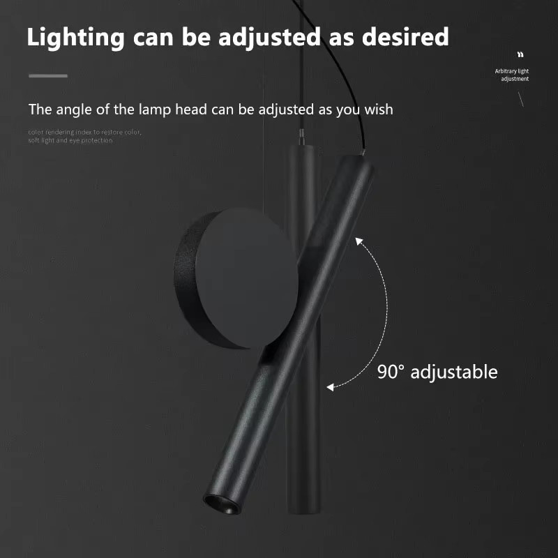Sanoni Moderne LED Anhänger Lampe aus Metall in Schwarz mit höhenverstellbarem Kabel für Wohnzimmer, Flur und Arbeitszimmer - Bild 4