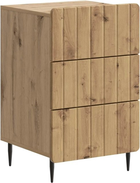 vidaXL Nachttisch Artisan-Eiche in Braun und Schwarz, modernes Design aus Holzwerkstoff, B/T/H: 43 x 41 x 68 cm - Bild 1
