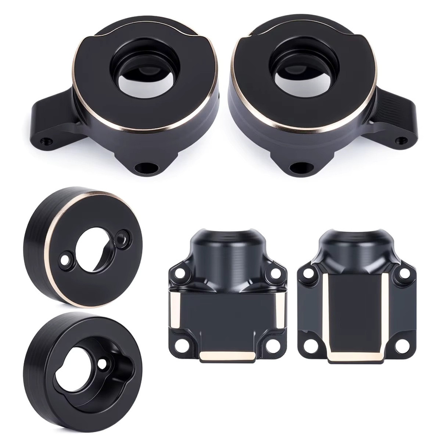 Axial SCX30 Messinggewichte Lenkknöchel Diff-Abdeckung Hinterradnabengewichte, Zubehör, Metall, Schwarz - Bild 2