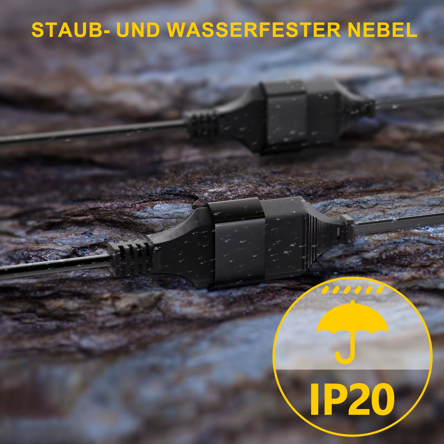 Europea 3-Wege-Steckdose mit 90-Grad-Stecker auf Buchse und 2-poligem EU-Flachstecker als Stromverlängerungskabel für PC und Computer in Schwarz oder Weiß - Bild 4