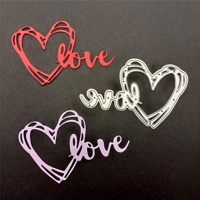 Metall Stanzform Liebe Herz Hintergrund Rahmen Schablone für DIY Scrapbooking und dekorative Prägung - Bild 1