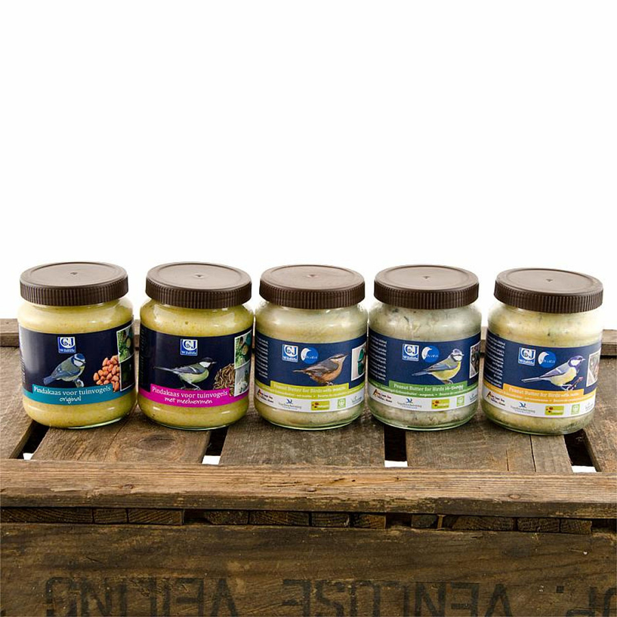 Vivara Starter-Set Vogelfutter mit Dublin Erdnussbutterglas-Halter aus Holz und 5 Sorten Erdnussbutter, Mehrfarbig - Bild 2
