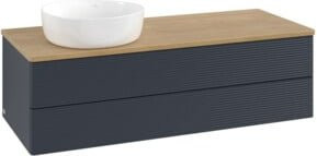V&B Waschtischunterschrank Antao mit Frontstruktur in Eiche Honig, lackiert, B/T/H: 120 x 36 x 50 cm - Bild 1