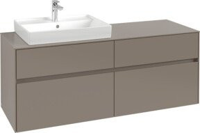 V&B Waschtischunterschrank Collaro in Grau mit LED-Beleuchtung B/T/H: 140 x 54,8 x 50 cm - Bild 1