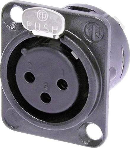 Neutrik XLR-Steckverbinder Flanschbuchse NC3FD-L-BAG-1, 3-polig, Schwarz - Bild 1