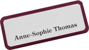 Eichner Namensschild magnetisch aus Kunststoff in Bordeaux, B: 81 mm, H: 33 mm - Bild 1