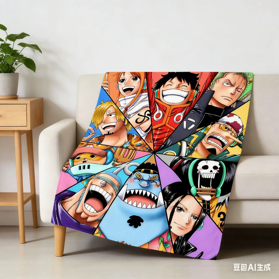 Bandai One Piece Anime Flanell-Decke aus Polyester, superweich und warm, Multicolour - Bild 2