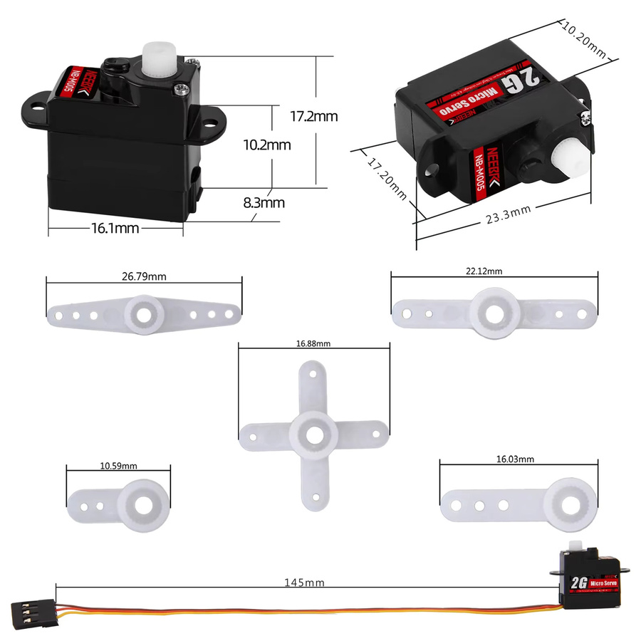 NEEBRC Digital Servo, Kunststoff, Wasserdicht, Schwarz - Bild 4