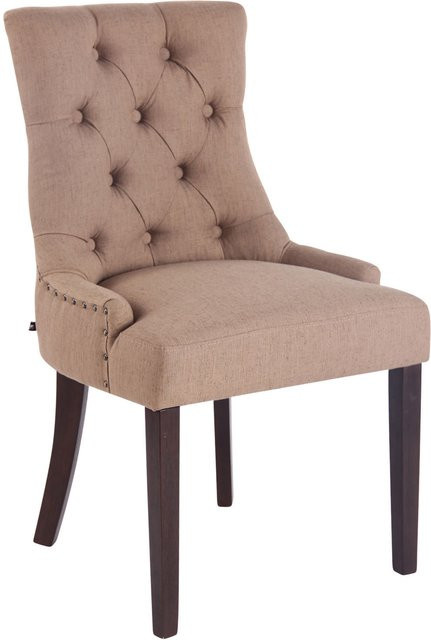 TPFLiving Esszimmerstuhl Aboli in Taupe mit Stoffbezug und Holzgestell, B/T/H: 58,0 x 55,0 x 92,0 cm - Bild 1