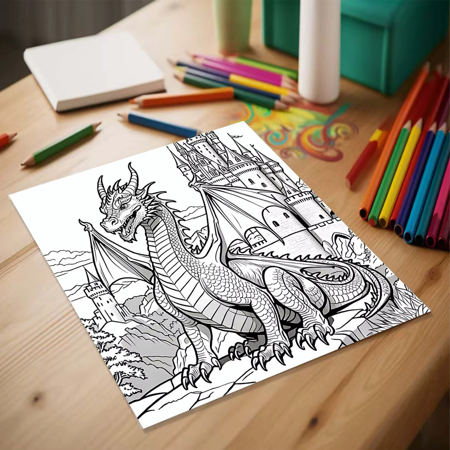 Fantasy-Kreaturen Malbuch, DIY Kunst-Kritzelbuch, bunt, für adults - Bild 5