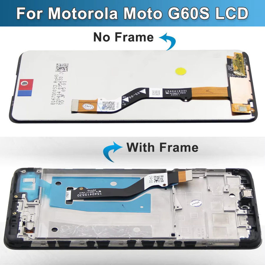 Motorola Moto G60S LCD Display Touchscreen Digitizer Montage mit Rahmen, 6.8 Zoll, Schwarz - Bild 3