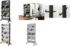 Paperflow Prospektregal breit in Anthrazit aus Metall und Polystyrol - Bild 1