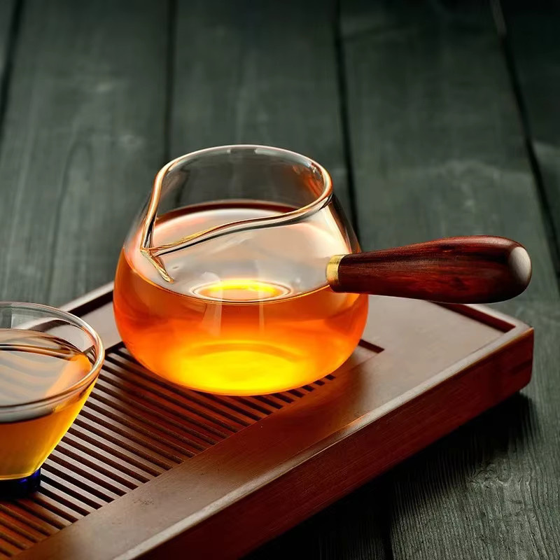 Kreative Kung Fu Teekanne aus Glas mit Holzgriff und Adler-Mund-Ausguss, transparent, 350 ml - Bild 4
