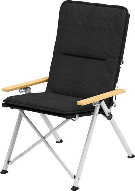 Outsunny Campingstuhl zum Klappen in Schwarz mit hoher Rückenlehne, abnehmbarem Kissen und Transporttasche, B/T/H: 59 x 67 x 96 cm - Bild 1
