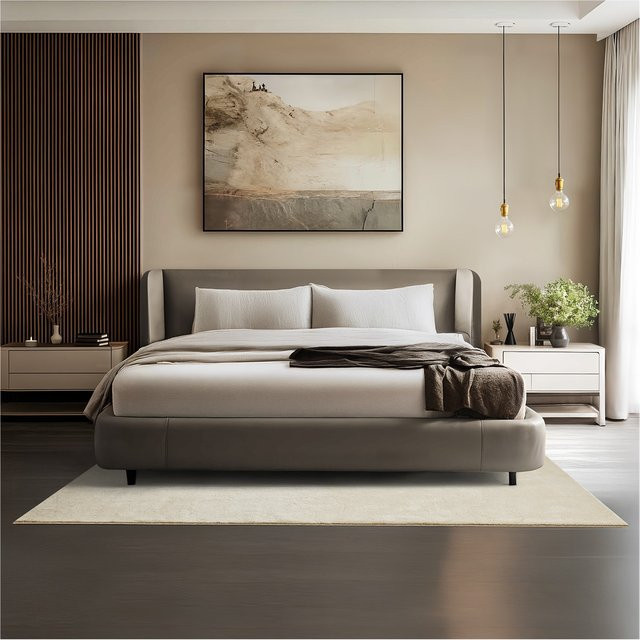 tectake Kurzflorteppich Soft Zone Beige, allergikerfreundlich und rutschfest, B/T/H: 140 x 200 x 1,50 cm - Bild 1