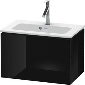 Duravit Waschtischunterschrank Compact L-Cube, wandhängend, Farbe: schwarz hochglanz, B/T/H: 62 x 39,1 x 40 cm - Bild 1