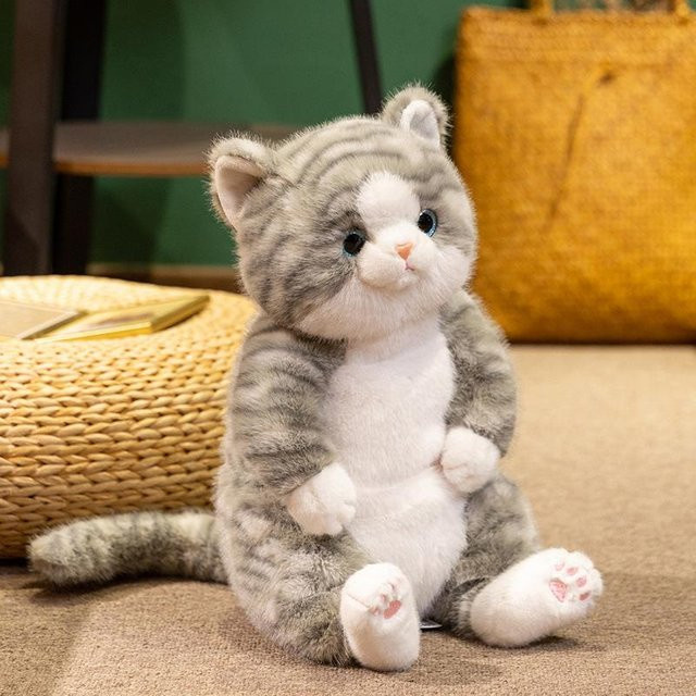 Boutique Toy Tribe Faulkatzen-Puppe, Plüschtier Katze, Grau - Bild 1