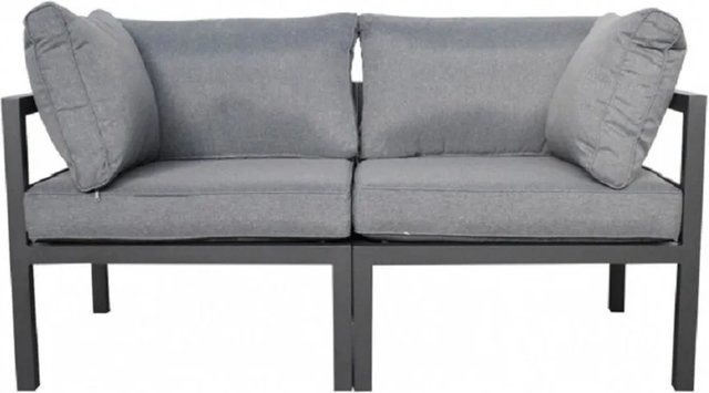 Jet-Line Garten Sofa Rhodos 2-Sitzer in Anthrazit-Grau mit Aluminiumrahmen und Polsterung - Bild 1
