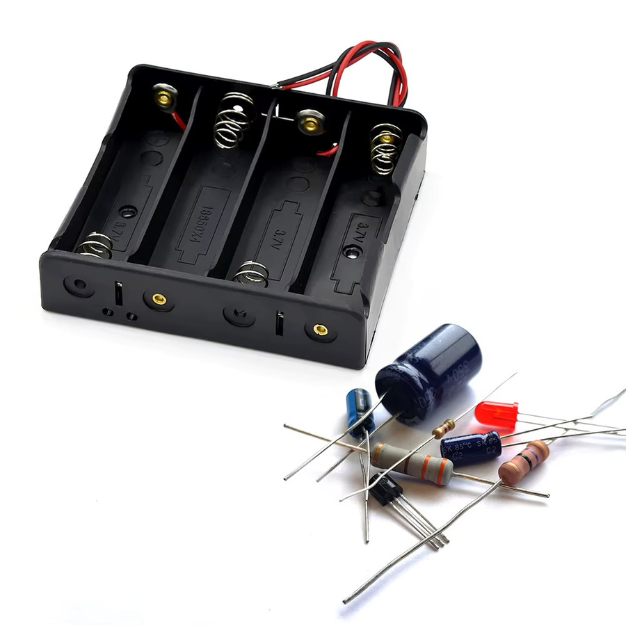 VAKIND 18650 Batterie-Aufbewahrungsbox in Schwarz mit Kabel für 3,7 V Batterien als DIY Kunststoff-Halter mit 1 bis 4 Steckplätzen - Bild 4