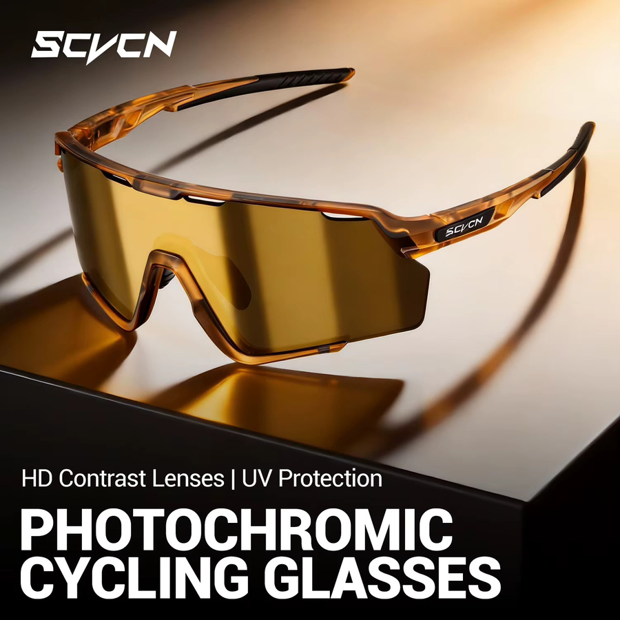 SCVCN Sportsonnenbrille, Unisex, Vollrand, Kunststoff, Photochrome - Bild 3