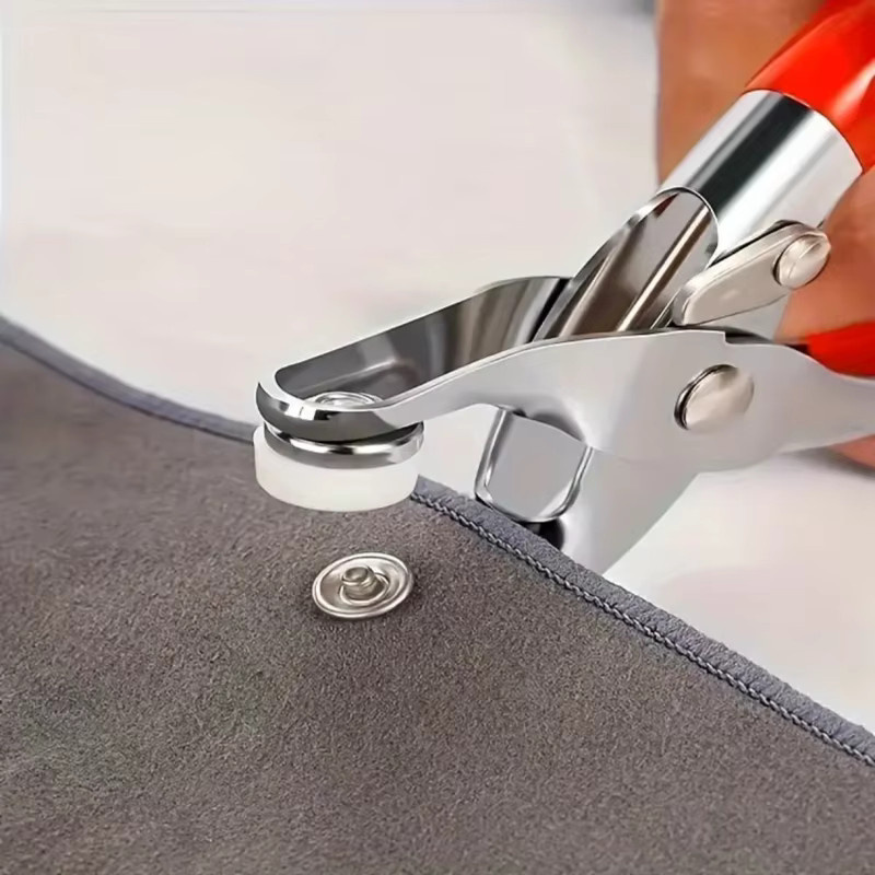 Metall Schnappverschluss-Set mit Zange und Druckknöpfen in Silber für Kleidung und Nähzubehör - Bild 3