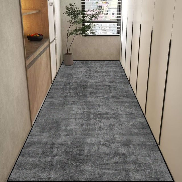 Moderner Flurläufer Karpetti mit Streifenmuster in Grau, Waschbar und Rutschfest, B/T: 160 x 200 cm - Bild 1