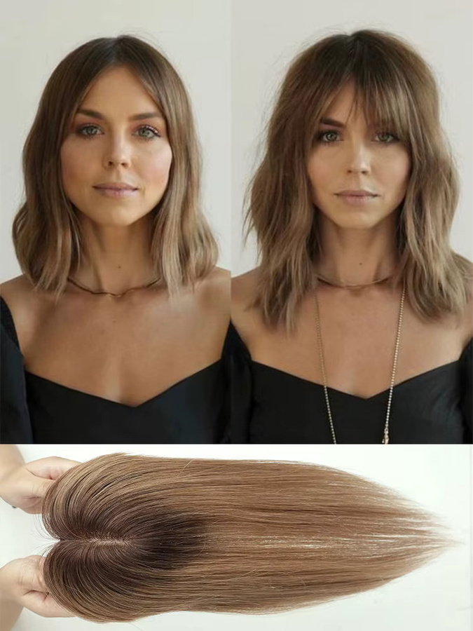 HAIRCUBE Haarteil Echthaarverlängerung, Aschebraun Ombre, 14 Zoll, Damen - Bild 6