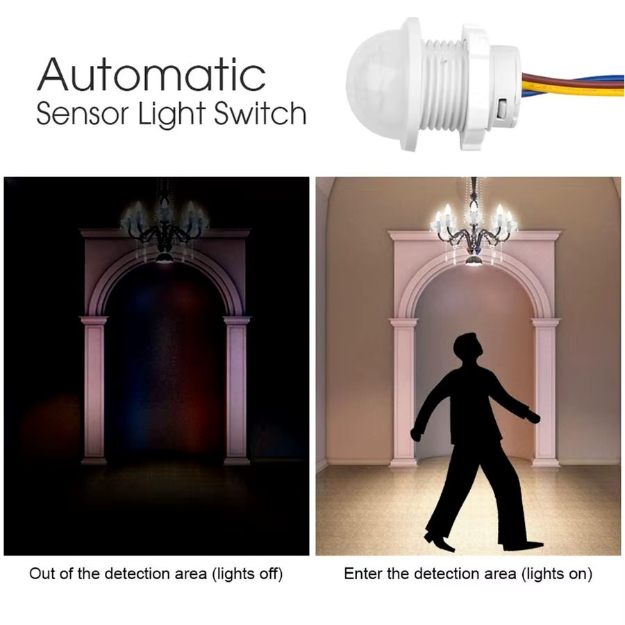 Smart Switch PIR Infrarot Bewegungsmelder mit doppelter einstellbarer Verzögerung für LED Lichtstreifen, Weiß - Bild 4