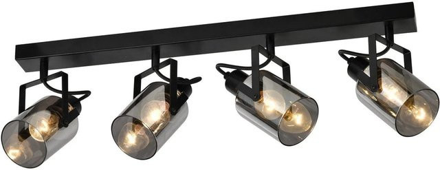 NETTLIFE Deckenstrahler aus Metall und Glas in Schwarz, dimmbar und verstellbar im Industrial-Design - Bild 1