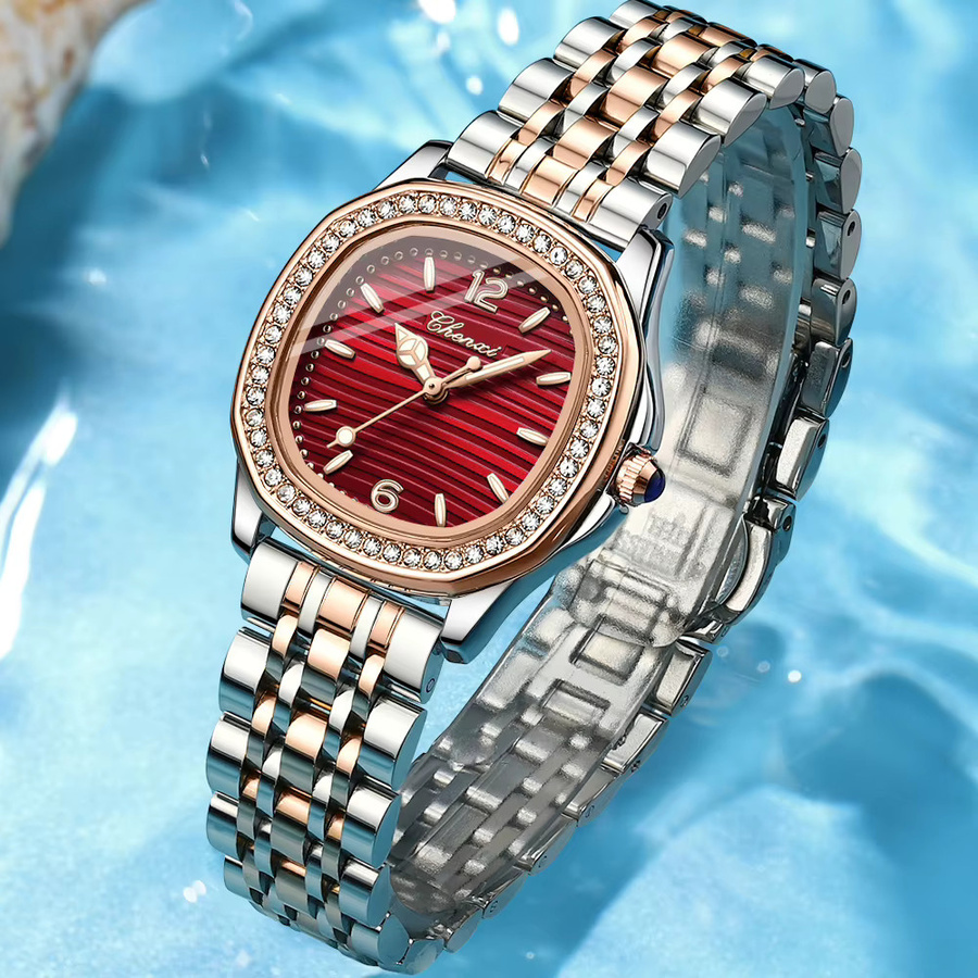 CHENXI Armbanduhr Quarz, Edelstahl, Bicolor, Damen - Bild 5